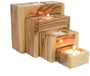 قطعات شمعدان چوبی